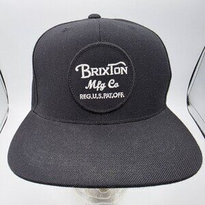 Brixton Wheeler Snapback Mens Black Hat Cap Casual Outdoors Party Going Out